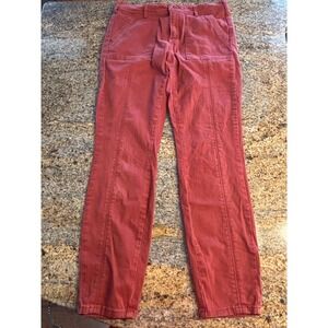 Anthropologie‎ High Rise Skinny Leg Pants Red Size 28 Cotton Blend